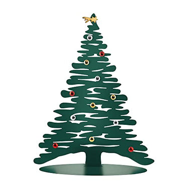 Alessi Weihnachtsschmuck aus Stahl, epoxidharzlackiert, grün mit Magneten aus Porzellan, Klein im Sale